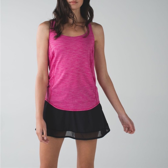 Lululemon Wild Tank Heathered Jewelled Magenta / Dottie Dash White Black - Picture 4 of 6